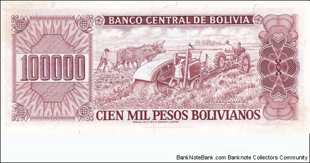 Banknote from Bolivia year 1984