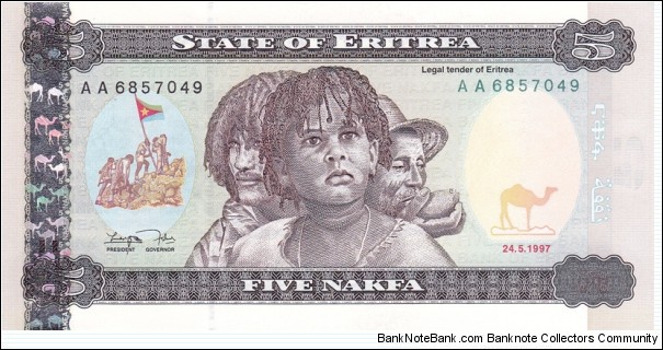 Eritrea P2 (5 nakfa 24/5-1997) Banknote