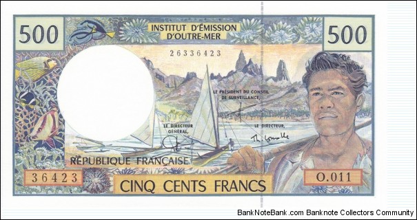 French Pacific Territories P1e (500 francs ND 2003) Banknote