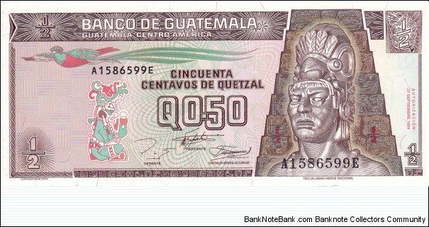 Guatemala P86 (0,50 quetzal 27/9-1994) Banknote