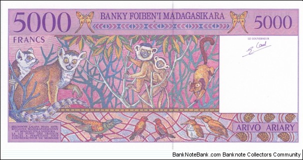Banknote from Madagascar year 1995