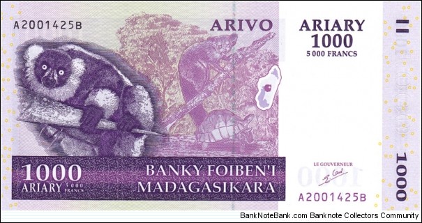 Madagascar P89 (1000 ariary 2004) Banknote