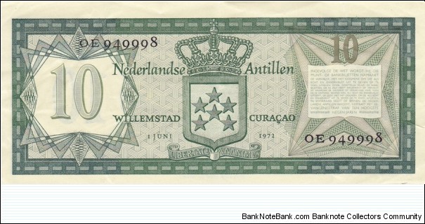 Banknote from Netherlands Antilles year 1972
