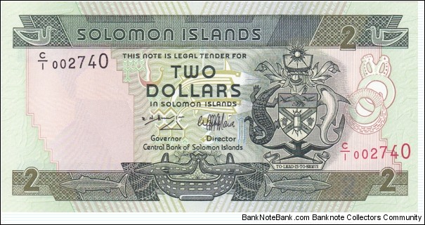 Solomon Islands P18 (2 dollar ND 1997) Banknote