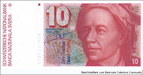 Switzerland P53h (10 franken 1990) Banknote