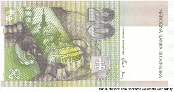 Banknote from Slovakia year 2006