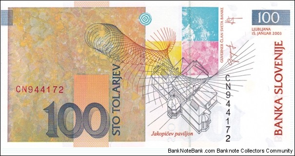 Banknote from Slovenia year 2003