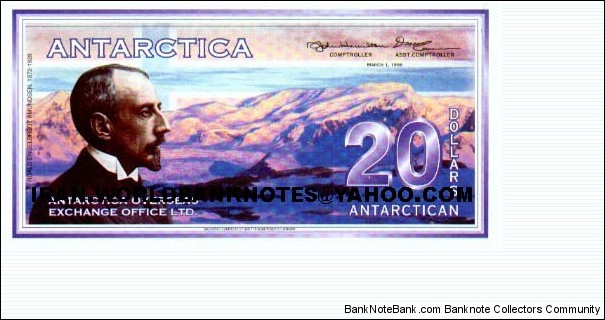 ANTARCTICA 20Dollars(1996)(continent located at the South Pole)  Banknote