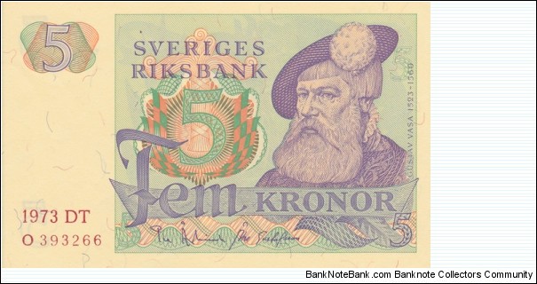 Sweden P51c (5 kronor 1973) Banknote