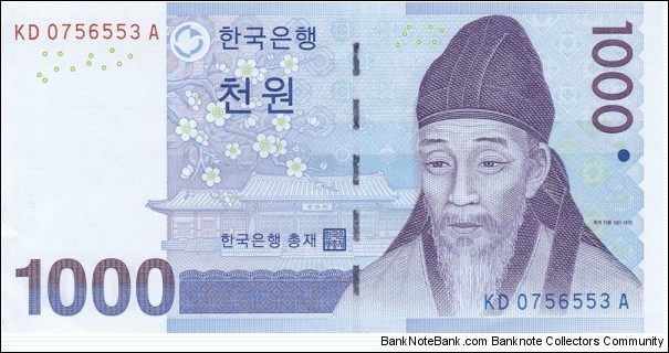 Korea South P54a (1000 won 2007) Banknote