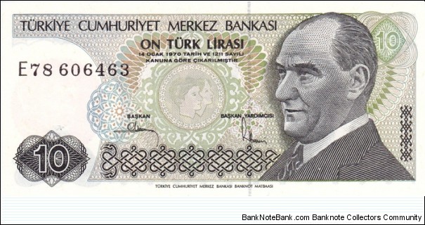 Turkey P192 (10 lira 1979) Banknote