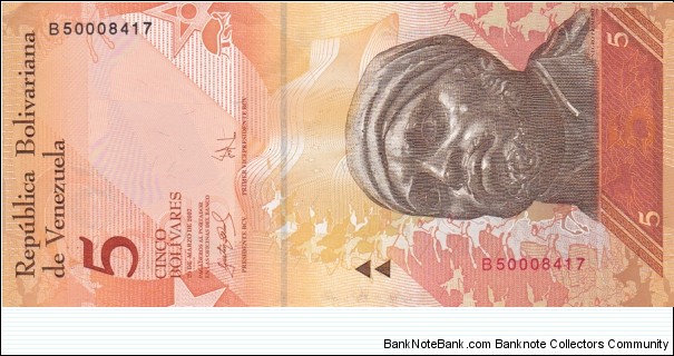 Venezuela P89 (5 bolivares 20/3-2007) Banknote