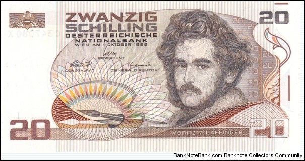 Austria P148 (20 schilling 1/10-1986) Banknote