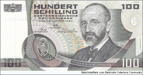 Austria P150 (100 schilling 2/1-1984) Banknote