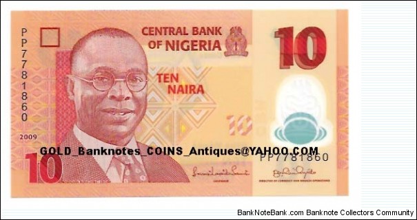 10 Naira 2009 (POLYMER) Banknote