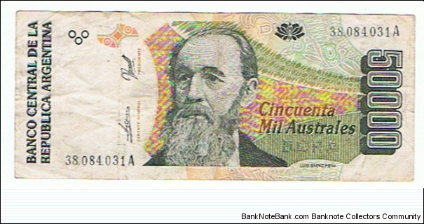 Front:Luis Sáenz Peña Back: The austral was the currency of Argentina  Banknote