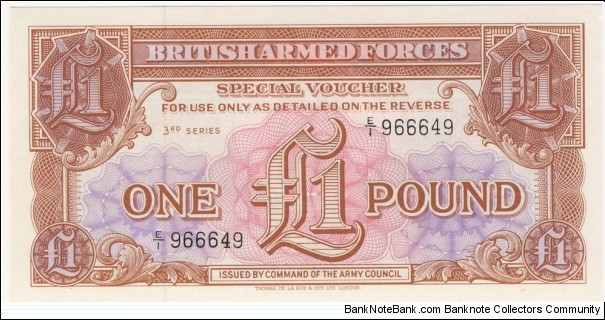 1 Pound(British Armed Forces 1956) Banknote