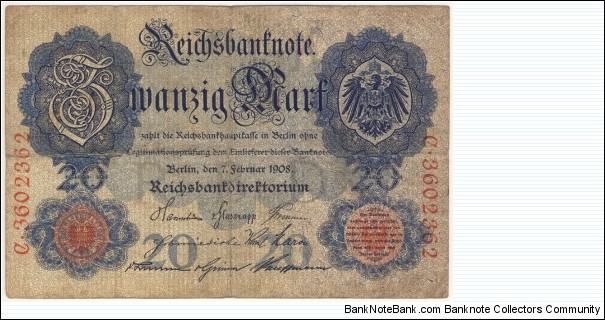 20 Mark(German Empire 1908) Banknote