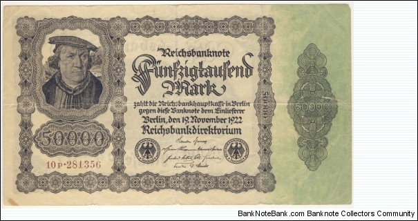 50.000 Mark(Weimar Republic 1922) Banknote