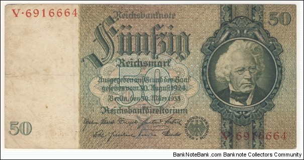 50 Reichsmark(Weimar Republic 1933) Banknote