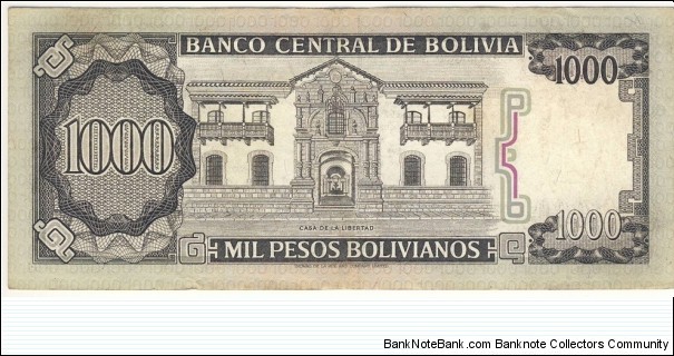 Banknote from Bolivia year 1982