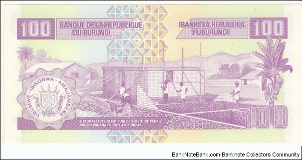 Banknote from Burundi year 2001