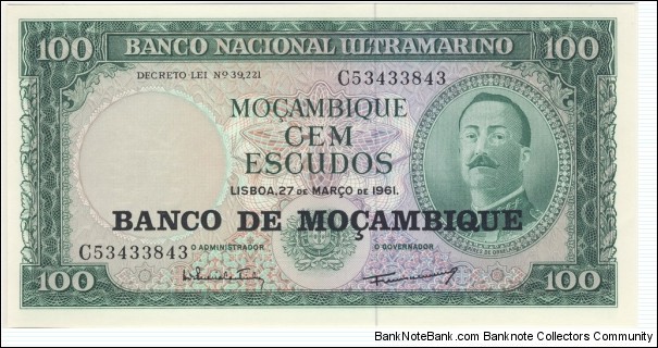 100 Escudos(overprinted in 1976) Banknote