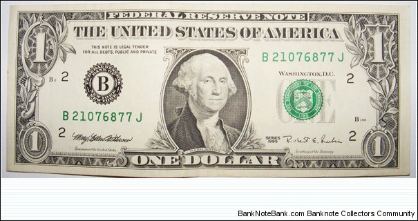1 Dollar. Washington portrait. Banknote