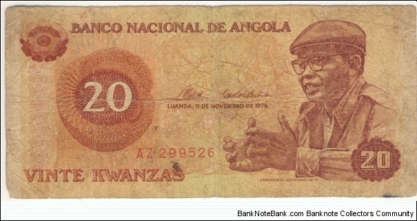 20 Kwanzas(1976) Banknote
