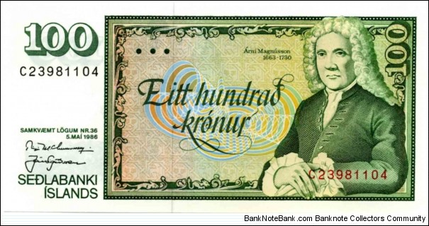 100 Kronur Banknote