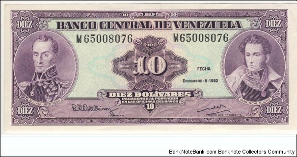 10 Bolivares Banknote