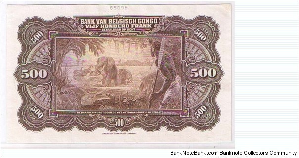 Banknote from Congo year 1941