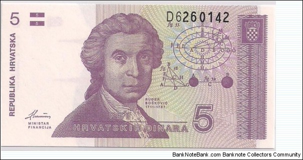 5 DINARA Banknote