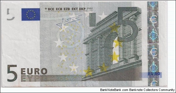 5 Euro , Serial M (Portugal) European Union Banknote