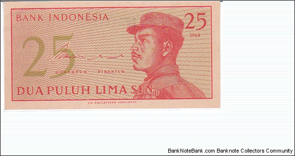 Indonesia 25 Sen. Banknote for SWAP/SELL. SELL PRICE IS: $1.0 Banknote