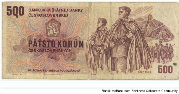 500 Korun-Czechoslovakia 1973 Banknote