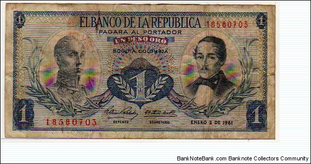1 Peso Oro__pk# 404 b__02.01.1961__(1959-1977) Banknote