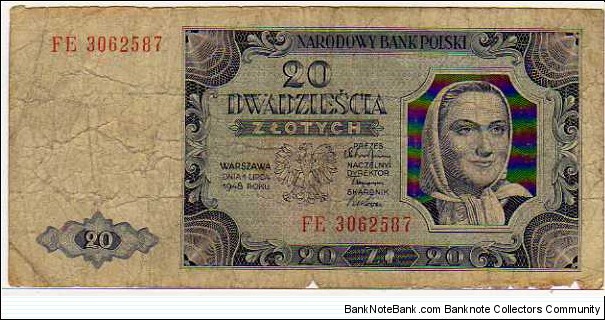 20 Zlotych__pk# 137__01.07.1948 Banknote
