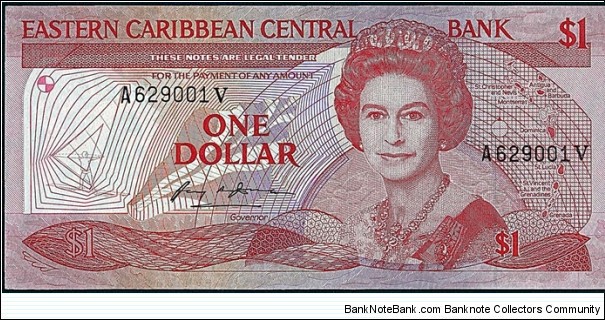 St. Vincent N.D. 1 Dollar.

Cut unevenly. Banknote