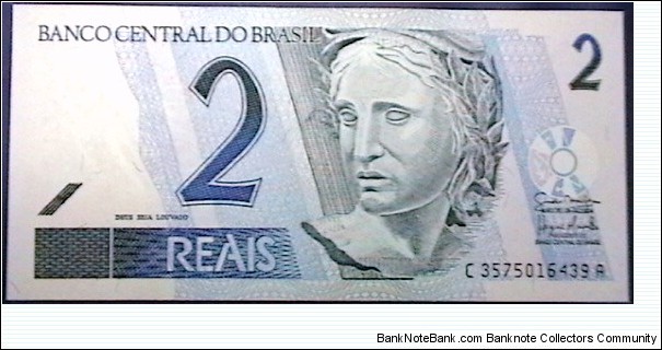 Brazil 2001- 2 Reais P 249  Banknote