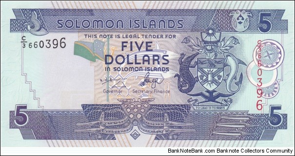 Solomon Islands P26 (5 dollars ND 2006) Banknote