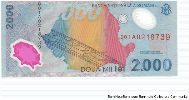 Romania 2000 Lei (polymer) in Folder (Collector Series). Banknote for SWAP/SELL. SELL PRICE IS: $3.0 Banknote