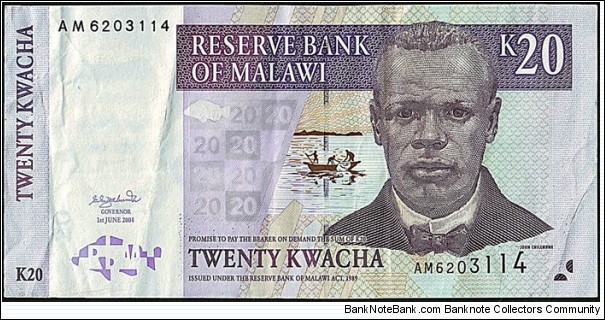 Malawi 2004 20 Kwacha. Banknote