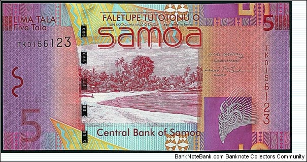 Western Samoa N.D. (2008) 5 Tala. Banknote