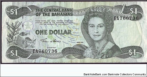 Bahamas 2002 1 Dollar. Banknote