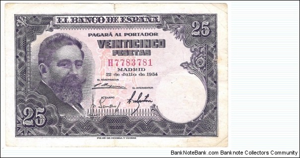 25 Pesetas Banknote