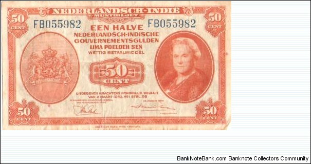 dutch east indies american bank note company print Banknote