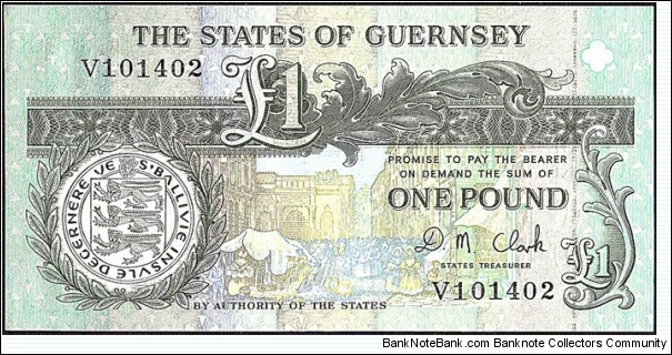 Guernsey N.D. 1 Pound. Banknote