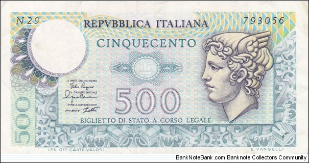 Italy P94 (500 lire 2/4-1979) Banknote
