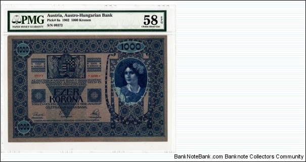 Austria 1902 1000 Kronen big size note PMG 58 EPQ(19may2011) Banknote